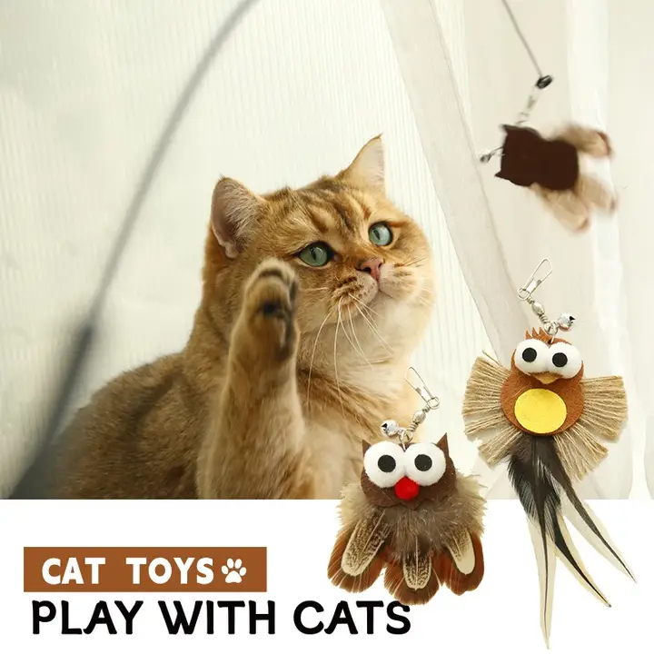 猫を楽しませる！麻紐製フクロウデザインおもちゃ【鈴付き・耐噛み性・解消用】