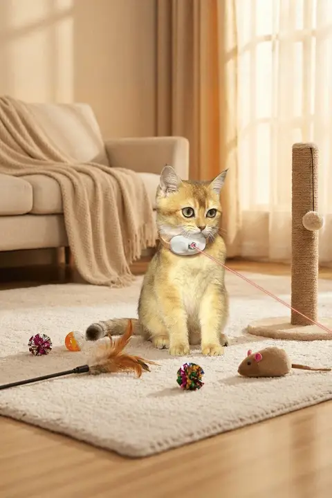 ペット用レーザーおもちゃ【スマートレーザーポインター・猫用・自動遊び】