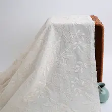 立体刺繍デザインの全棉生地【DIY手作り・植物柄・幅広用途】