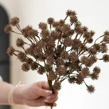 秋色のおしゃれな造花アレンジ【野刺球・インテリア用】