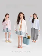 女の子用 夏の透湿カーディガン【可愛いデザイン・快適エアコンシャツ】
