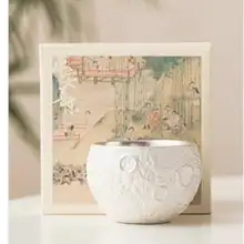 陶磁器製 月球デザインティーセット【ティーポット・マグカップ2杯・携帯用・アウトドア用】