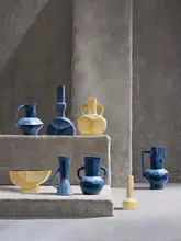 花瓶 油  絵風 アート ブルー 置物 インテリア モデルルーム ホテル 旅館 民宿 「Dnnni」