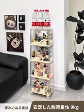 透明階段型収納ラック【リビング用・キャスター付き・フィギュア展示用・防塵設計】