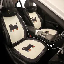 可愛い黒猫デザインの車用シートカバー【防滑・フロント用・半包タイプ・後部座席対応】