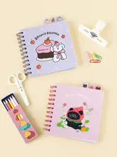かわいいキャラクターデザインのノート【横線入り・学生用・ブックマーク付き】