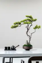 リアルな歓迎の松の盆栽【新中式・インテリアグリーン・茶卓用】