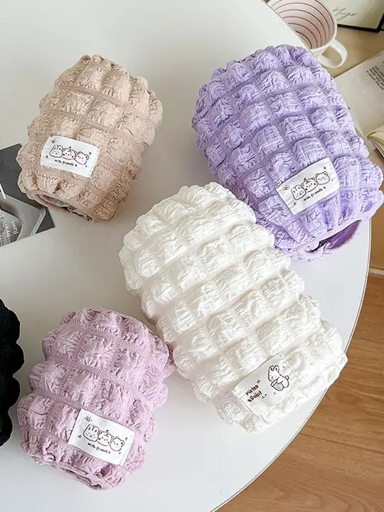 可愛い刺繍付きパフスリーブカバー【防汚・秋冬用・オフィス対応】