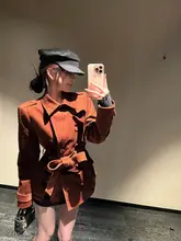 レトロコーデュロイショートジャケット【春秋用・翻領・女性用】