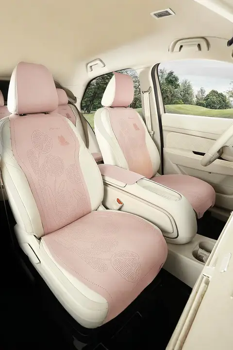 薄型 フェイクスエード ピンク 車用シートカバー【四季用・レディース】