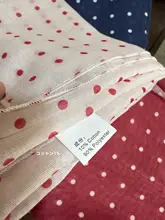 綿麻風ドット柄スカーフ【レトロな赤・飾り用・小方巾】