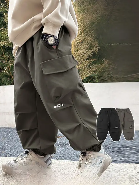 男の子用秋冬工事パンツ【アウトドア用・通気性・長ズボン】（セットアップ対応）