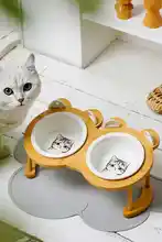 猫皿 猫用 二槽 陶器 振り落とし防止 首を守ります