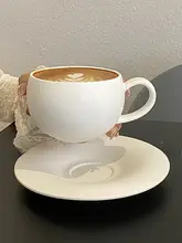 レトロマットストーン調 陶器エッグカップコーヒーカップセット【ラテアート・アフタヌーンティー用・ギフトにも最適】