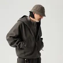 極上の柔らかさ！ウール混抗静電方格フリースジャケット【フード付き・アウトドア用・保温・抗菌】