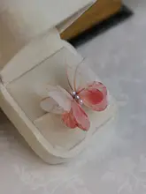 個性的な手作り蝶モチーフオープンリング【古風デザイン・個性的】