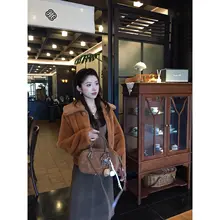 焦糖ラテ風 ワイドジップファーコート【高級感のあるデザイン・フィット】