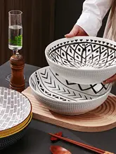 大容量 陶器製スープボウル【シンプルデザイン・家庭用・高級感】