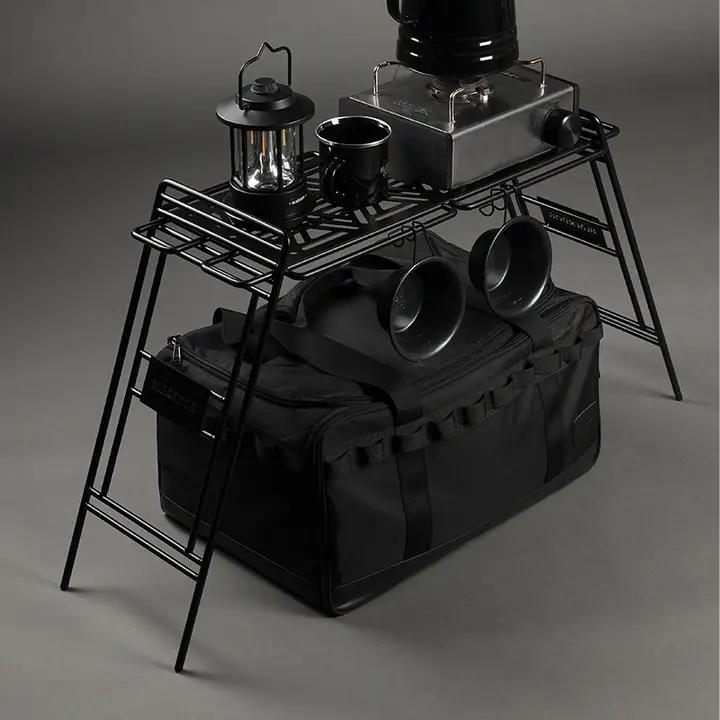 BLACKDOG アウトドア携帯型金属収納スタンド【折りたたみ式・バーベキュー・キャンプ用】