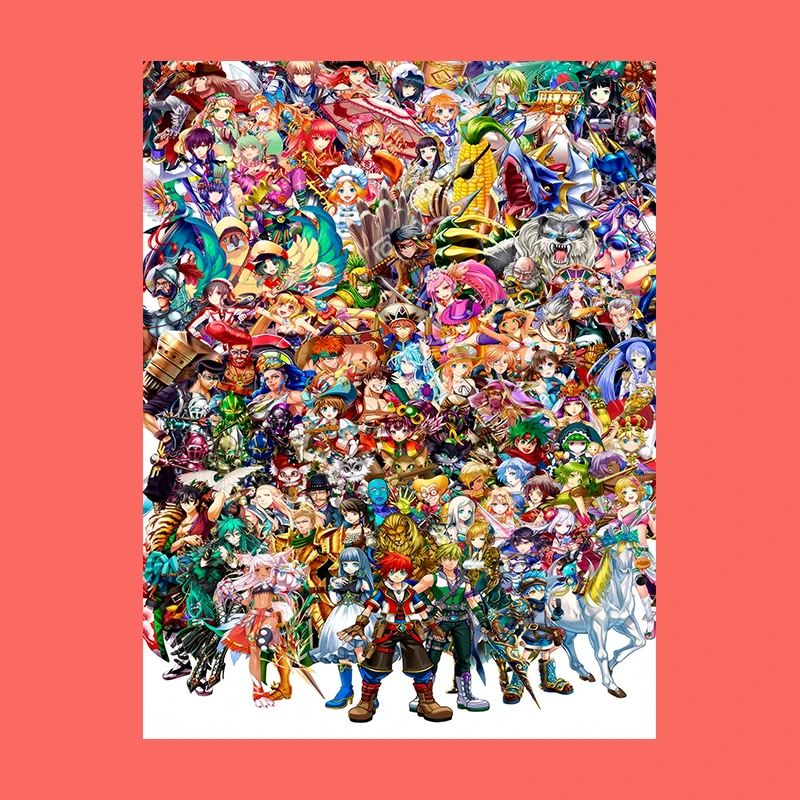 二次元ゲームデザインの壁掛けポスター：アニメ・ゲームホール向けの漫画人物装飾