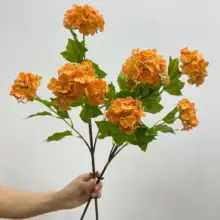 高級三頭ウッドボール造花【玄関・テレビ台用・インテリア装飾】