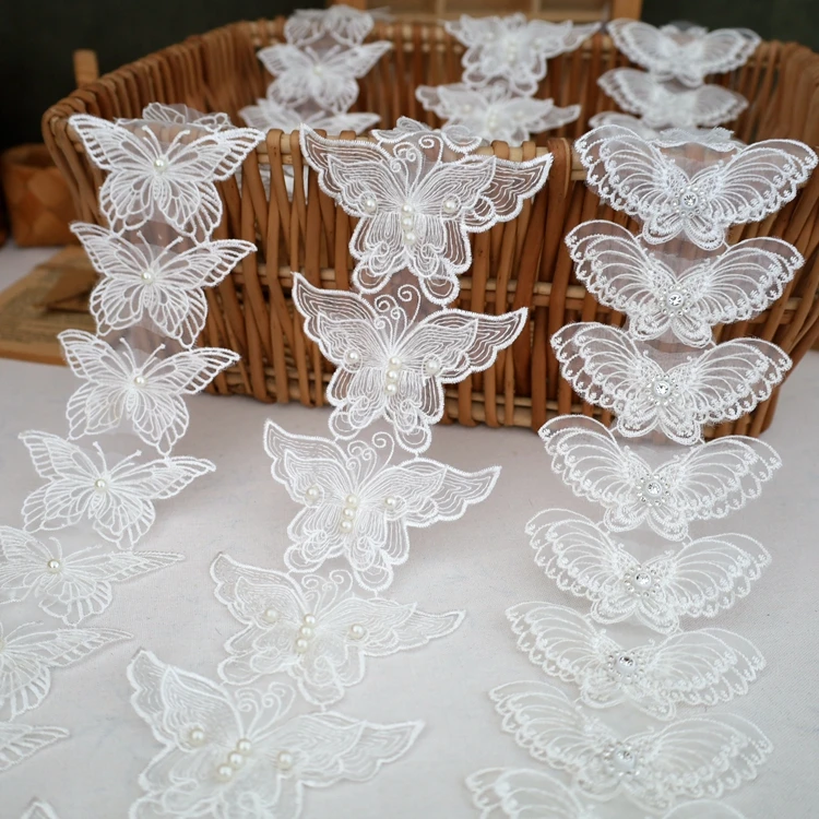 DIY蝶番に使える二重ネット生地刺繍バタフライビーズの使い方と特性