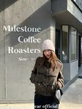高品質なウール製 ショートカラーデザインのダッフルコート【片面仕立て・ボタン付き】