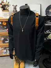長袖Tシャツ メンズ ブラック 綿100% 無地 クルーネック 小さめネック インナー 着回し 春 秋