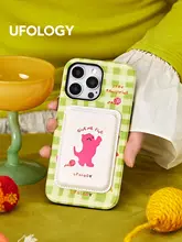 スマホカードケース MagSafe対応 マグネット式 猫 イラスト 春 オリジナルデザイン iPhone用「Ufology」