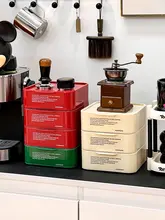 コーナー収納ボックス【多層式・引き出し付き・カプセルコーヒー用・デスクトップ配置】