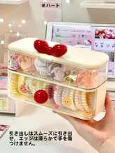子供用 ヘアアクセサリー収納ボックス【ヘアゴム・クリップ・ピン収納・蓋付き・防塵・仕切り付き】