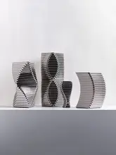 フラワーベース 建築デザイン セラミック シルバー モダン 高級感 モデルルーム リビング インテリア オブジェ「Dnnni」