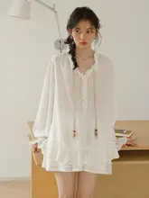 極薄ドレープフリル襟長袖ブラウス＆ショートパンツ（セットアップ対応）