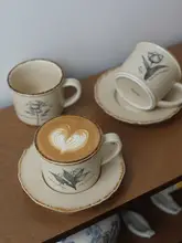 ヴィンテージ風変色陶器のコーヒーカップ【高品質・カフェラテ・手淹れ用】