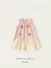 子供用フラワープリントドレス【フリル付き・夏用・プリンセススタイル】（セットアップ対応）