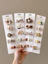 可愛いカートゥーンデザインの茶色いヘアクリップ【前髪・側面の髪用】