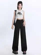 黒のフィット微フレアパンツ【大きいサイズ・梨型体型・スーツスタイル】