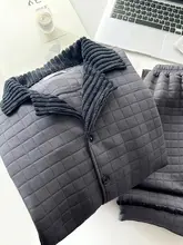 男性用秋冬用エアコットン長袖パジャマ【極上の柔らかさ・保温・大きいサイズ・家庭用】（セットアップ対応）