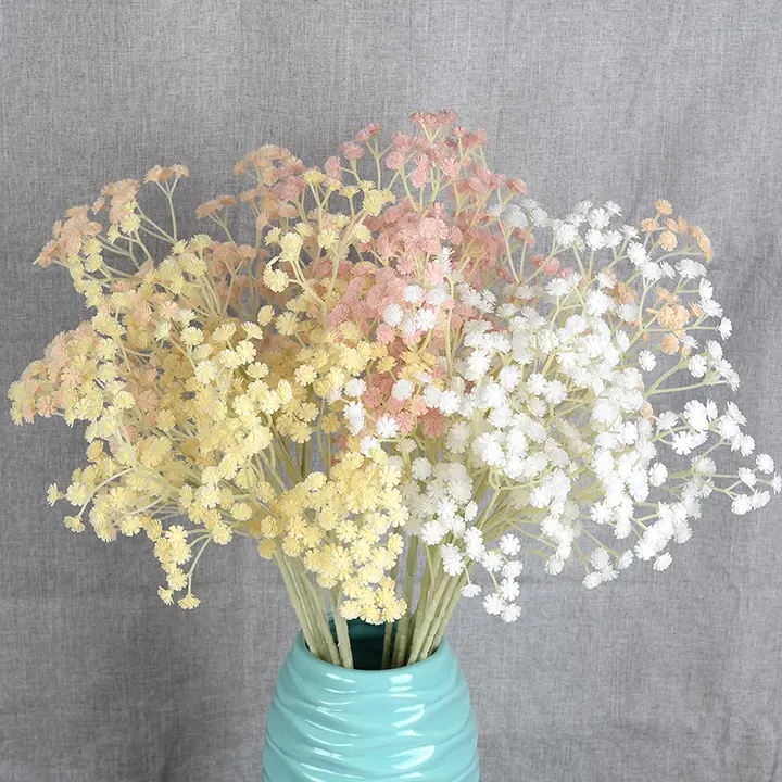 81本の小星星デザインの造花【プラスチック製・忘れな草・インテリア装飾用】