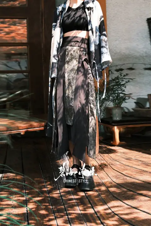 春夏新作の中国風 中長款スカート【シンプルデザイン・スタイルアップ効果】