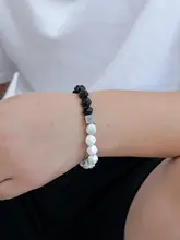 オブシディアン製 カップル用ブレスレット【ユニークデザイン・七夕ギフト】