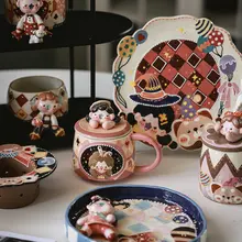 マグカップ テーブルプレート ユーザー 創造的な手作り陶器