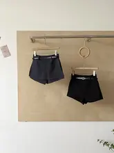 女性用高腰デザインのAラインスカートパンツ【カジュアル・トレンド・ルーズフィット】（セットアップ対応）