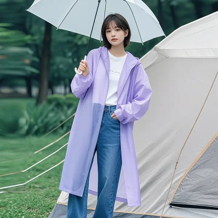 防水ロングレインコート【使い捨て・厚手・登山旅行用】