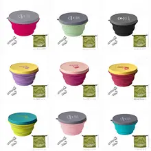 msquare 折りたたみ式ポータブル食品グレードのシリコンボウル【キャンプ用・1000ml】