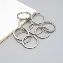 DIY手作り用ステンレススチールキーリング【平型・30mm・アクセサリーパーツ】