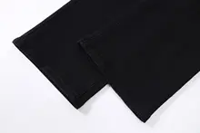 デニムストレートパンツ レディース ブラック きれいめ 着回し 着痩せ 春 秋 「XinmonLee」