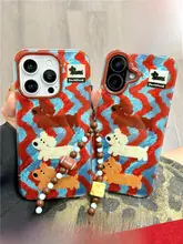 ウィンセントの波形ストライプダックスフンドブレスレット【iPhone用・極上の柔らかさ・2層シリコンケース・防落特性】