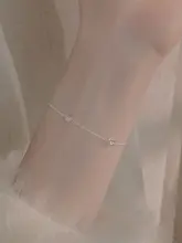 925純銀製 ハートブレスレット【女性用・軽やかデザイン・重ね付け対応】
