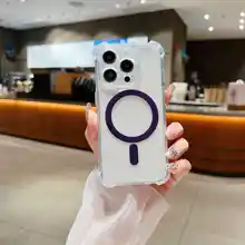 MagSafe対応透明スマホケース【iPhone用・衝撃吸収・薄型デザイン・ボタン電鍍】